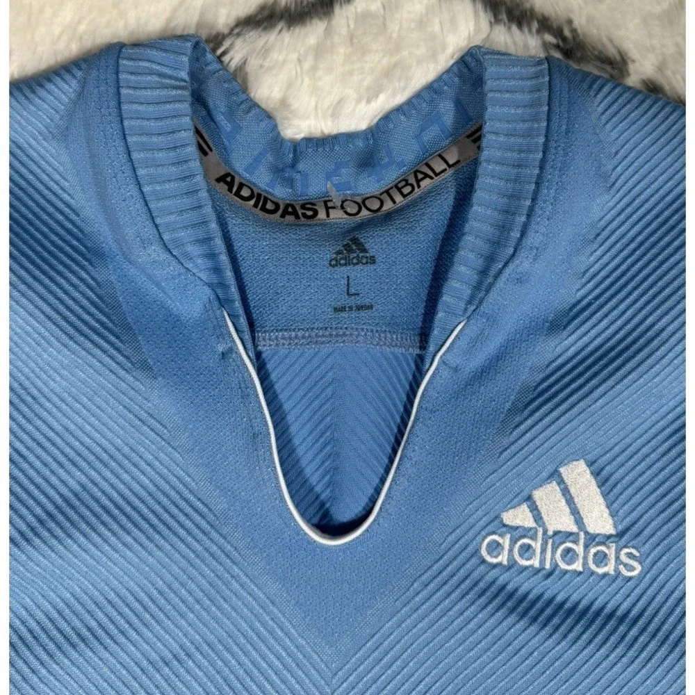ADIDAS Primeknit A1 Climacool Football Jersey Blue White Men's Sz L *NEW* DQ3447